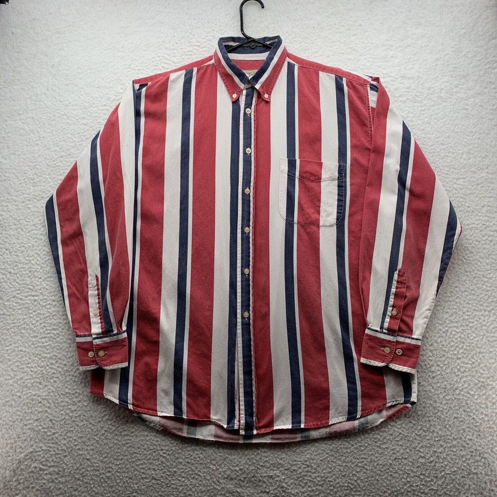VTG American Eagle Outfitters Button‎ Up Shirt Mens Large L Retro Y2K Red Blue
